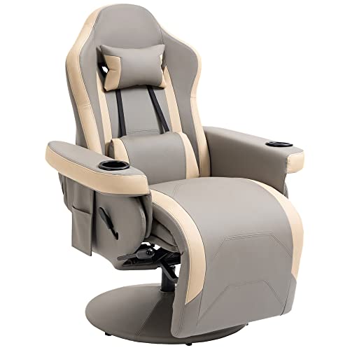 Manual Recliner Armchair PU Leather with Adjustable Leg Rest R344