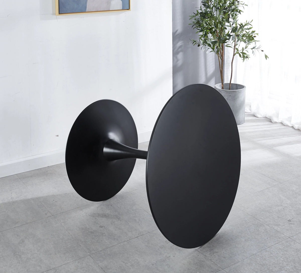 Black Round Wood Dining Table B102341