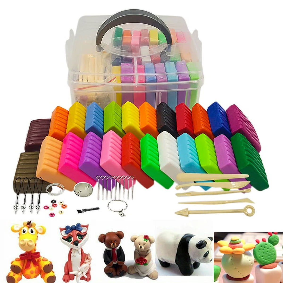 24 Colors Polymer Clay Set with Modeling Tools Kids Educational Toy O930071