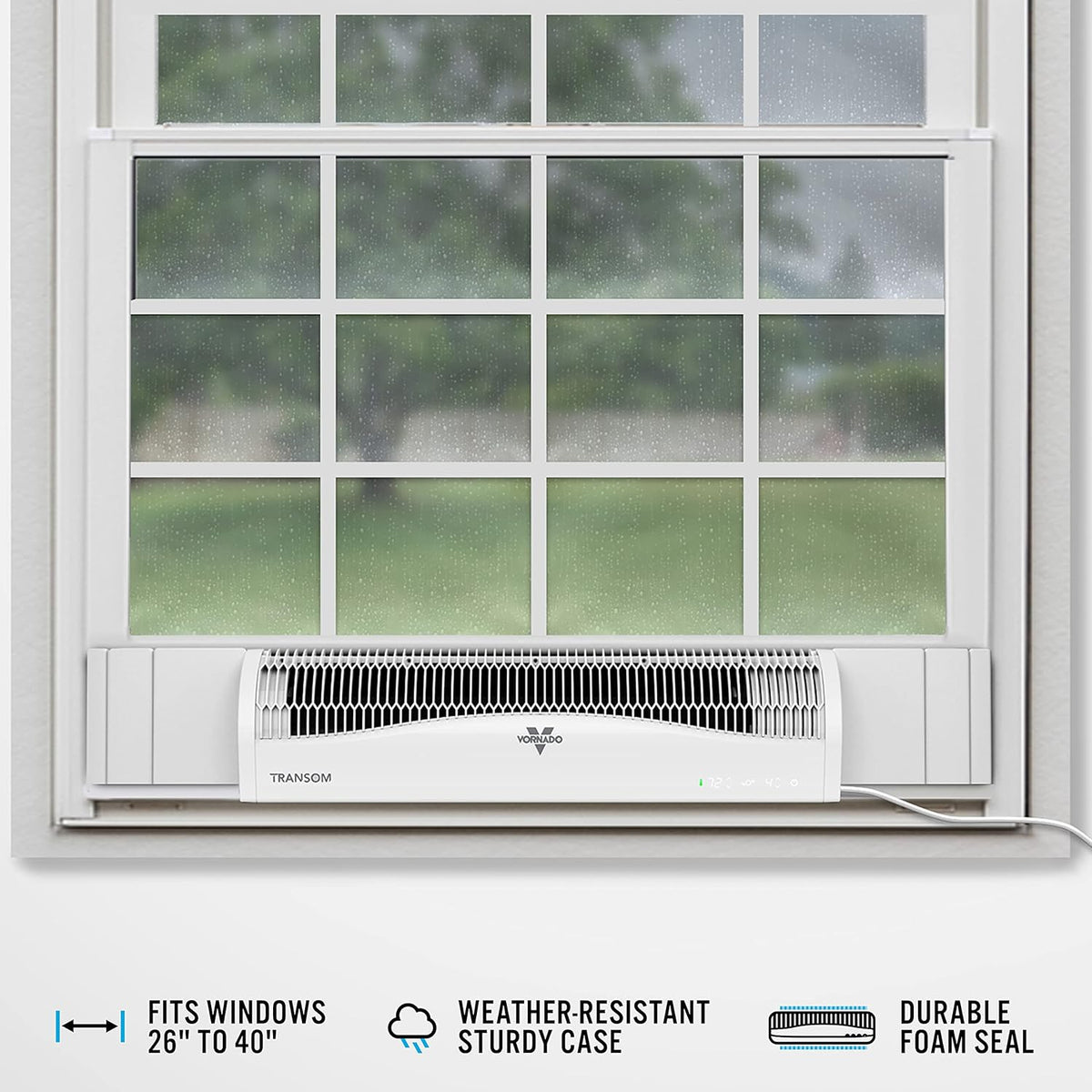 White Window Fan with 4 Speeds and Remote Control F6509
