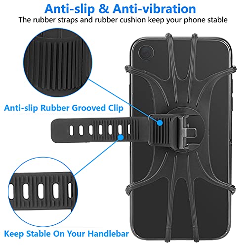 2 Pack Universal Bike Phone Mounts, 360 Rotation Silicone Holders X992939