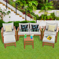 Gray 6 Piece Wood Sectional Sofa with Ottoman K45693