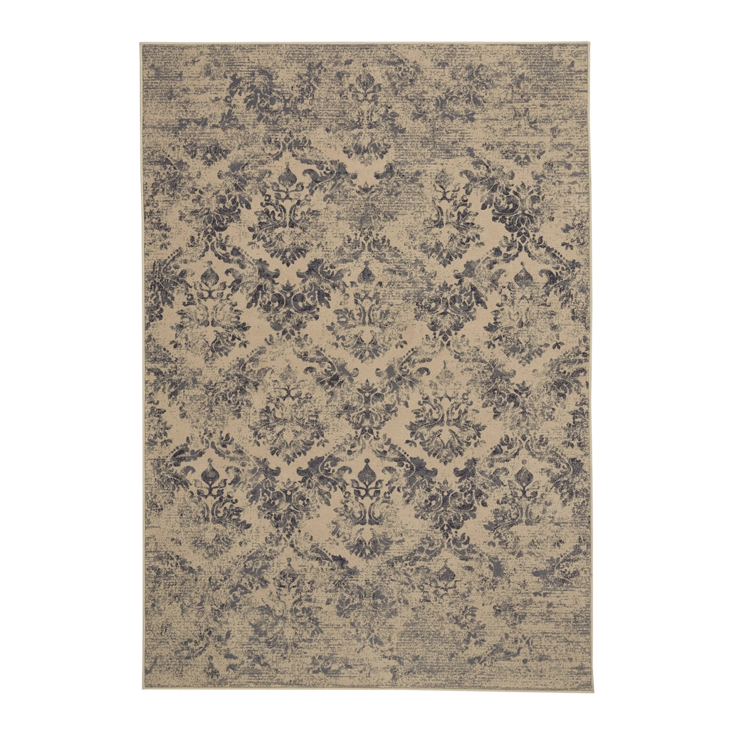 Cream Green Rectangle Machine Woven Rugs K227569