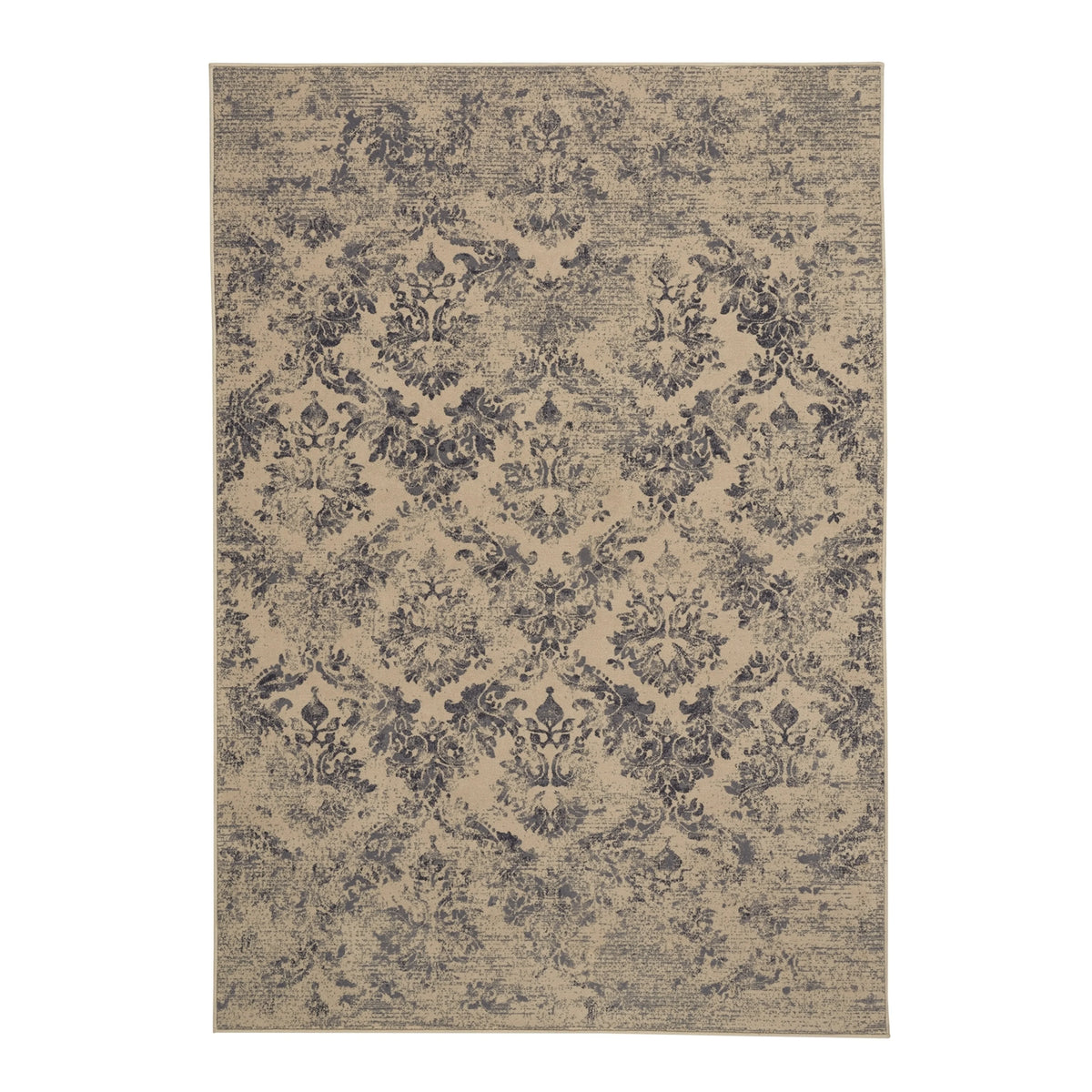Cream Green Rectangle Machine Woven Rugs K227569