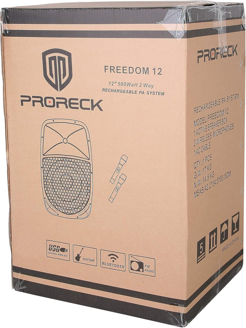 Portable 15-Inch 800 Watt 2-Way Rechargeable Powered PA Speaker with Bluetooth and Wireless Microphones D633853