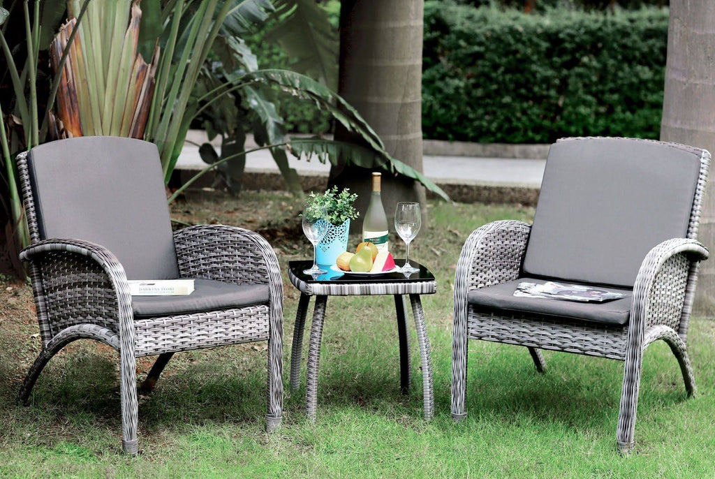 3 Piece Patio Seating Set, Gray K639