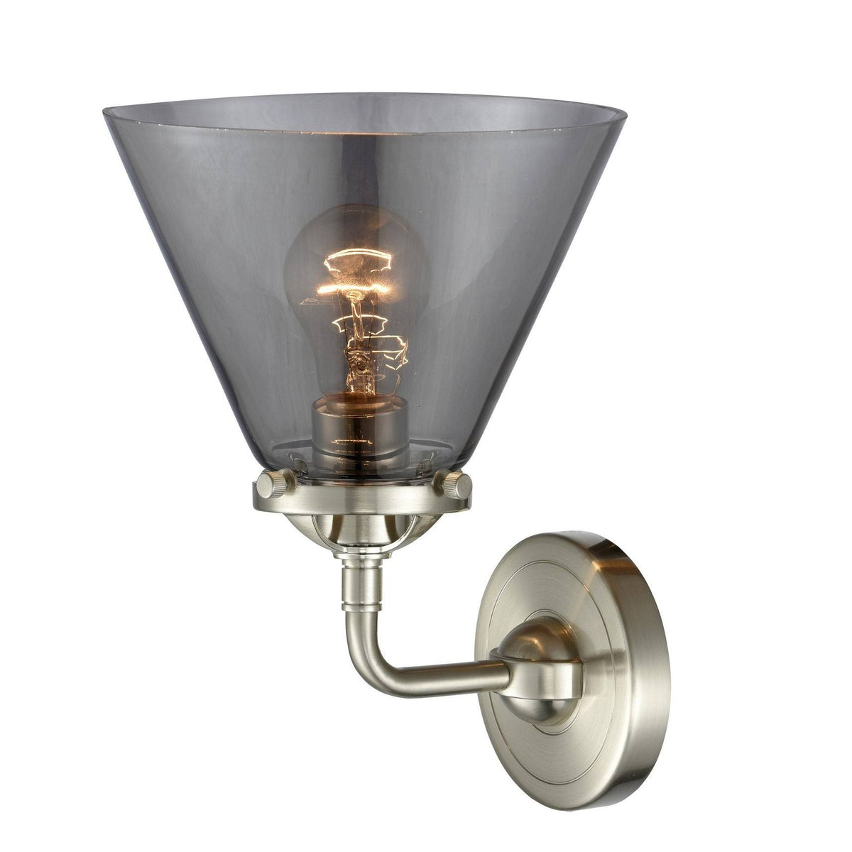 Brushed Satin Nickel Large Cone 1 Light Sconce U62807