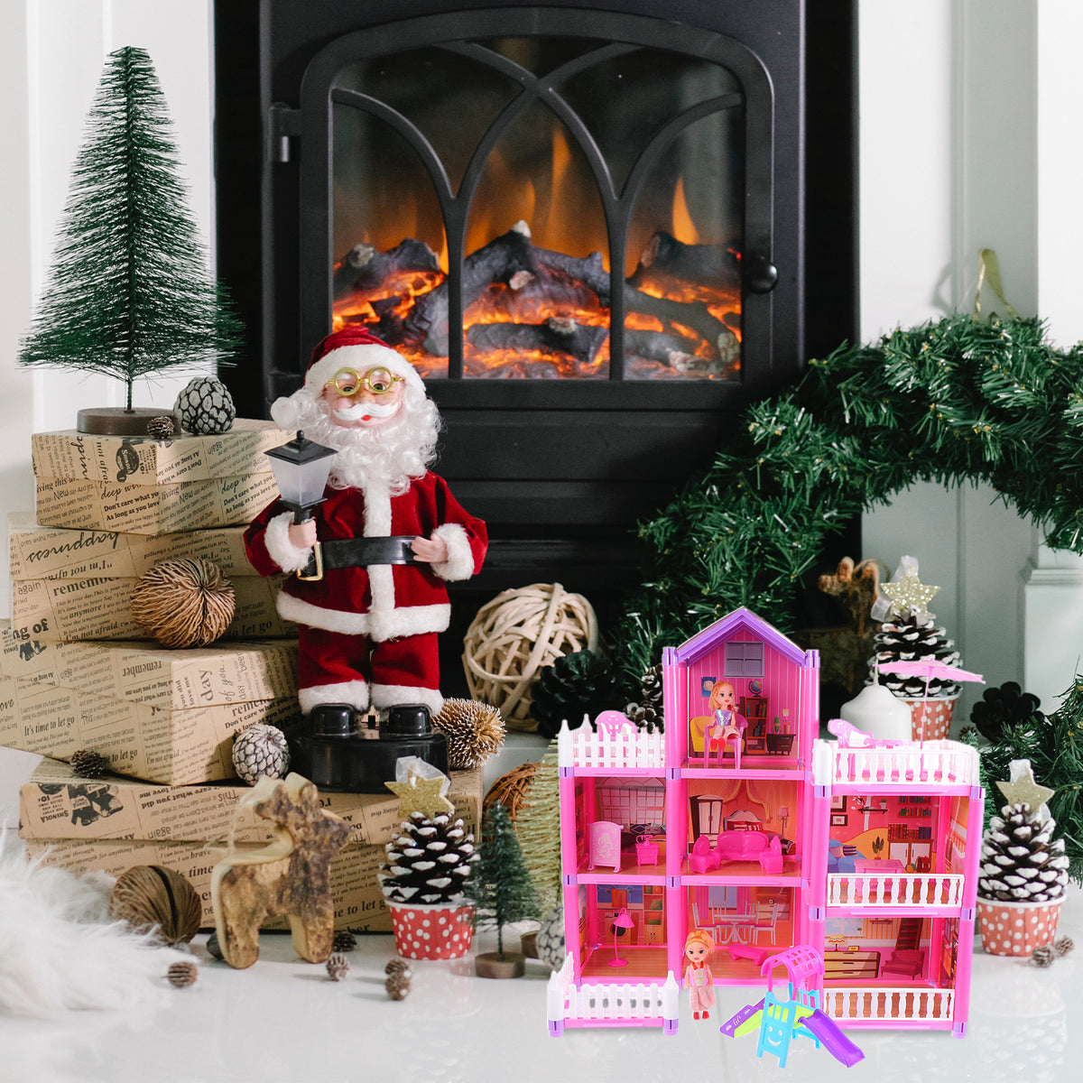 Pink Plastic Dollhouse Kit M4725