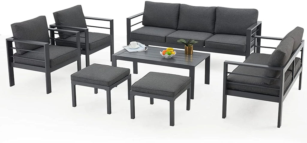 7 Pieces Aluminum Sectional Sofa Set F59218