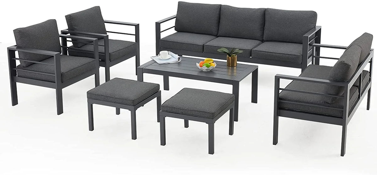7 Pieces Aluminum Sectional Sofa Set F59218