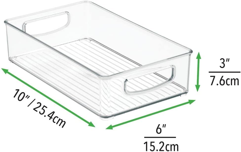 Clear Plastic Storage Container Bins with Handles, 8 Pack V239410