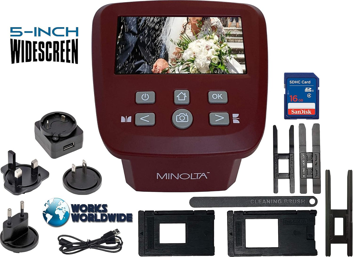 Film & Slide Scanner, 5 Screen, 22MP JPEG, 16GB SD Card G115520
