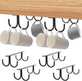 6 Pack Black Under Cabinet Mug Rack with 24 Hooks V42325