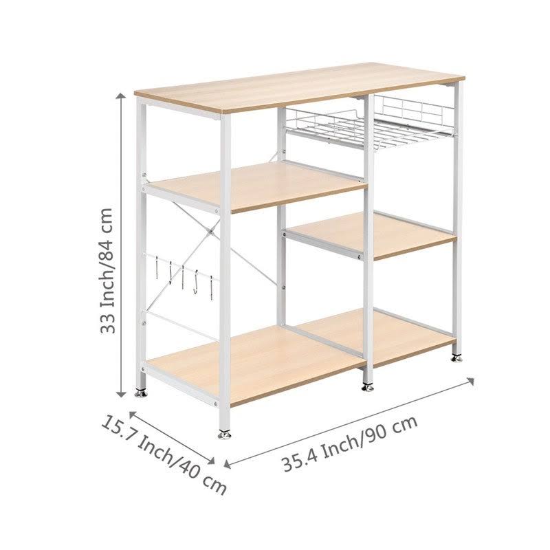 White Oak 3-Tier Metal Baker's Rack D4359