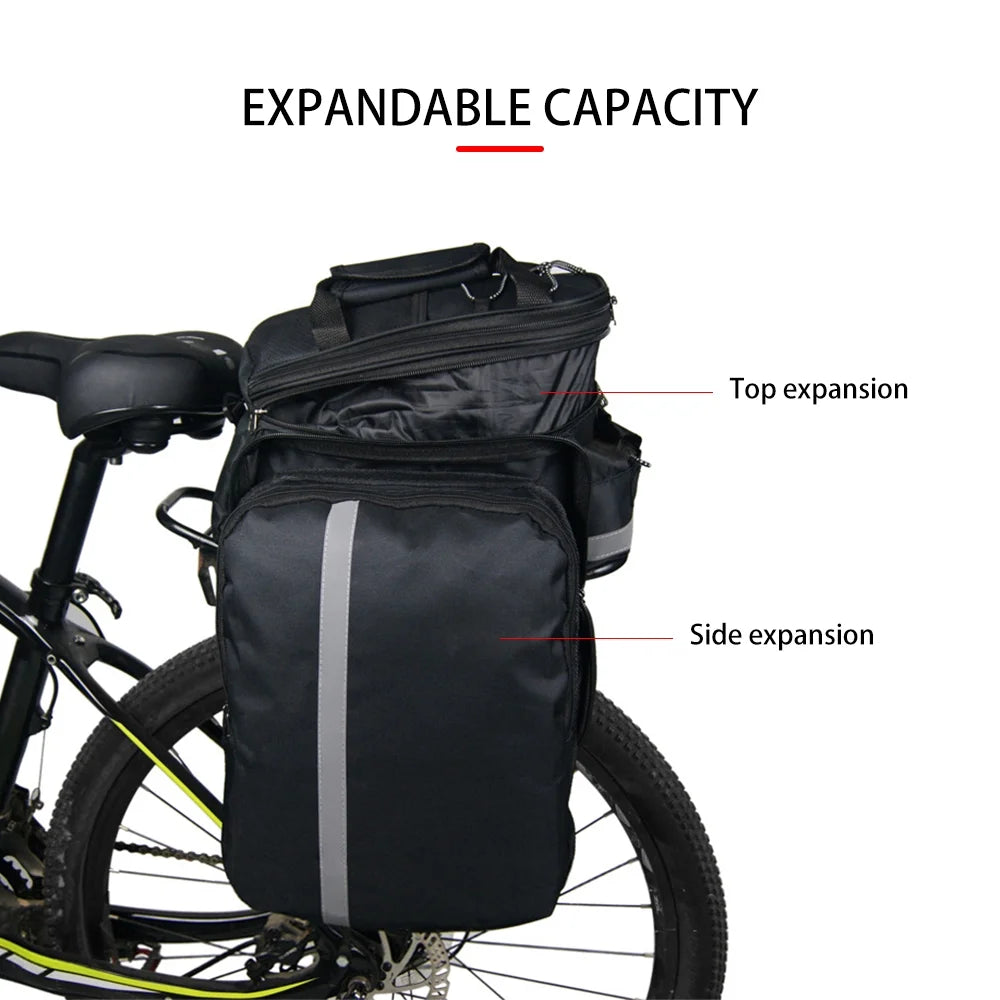 Rear Seat Bag Expandable MTB Bike Rack Bag with Rain Cover T84033