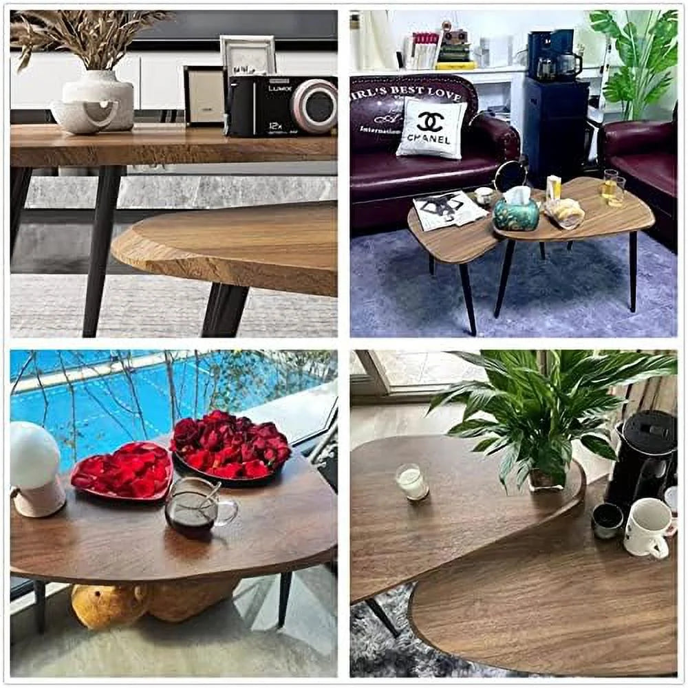 Scandinavian Wood Coffee Table Set of 2 L45540