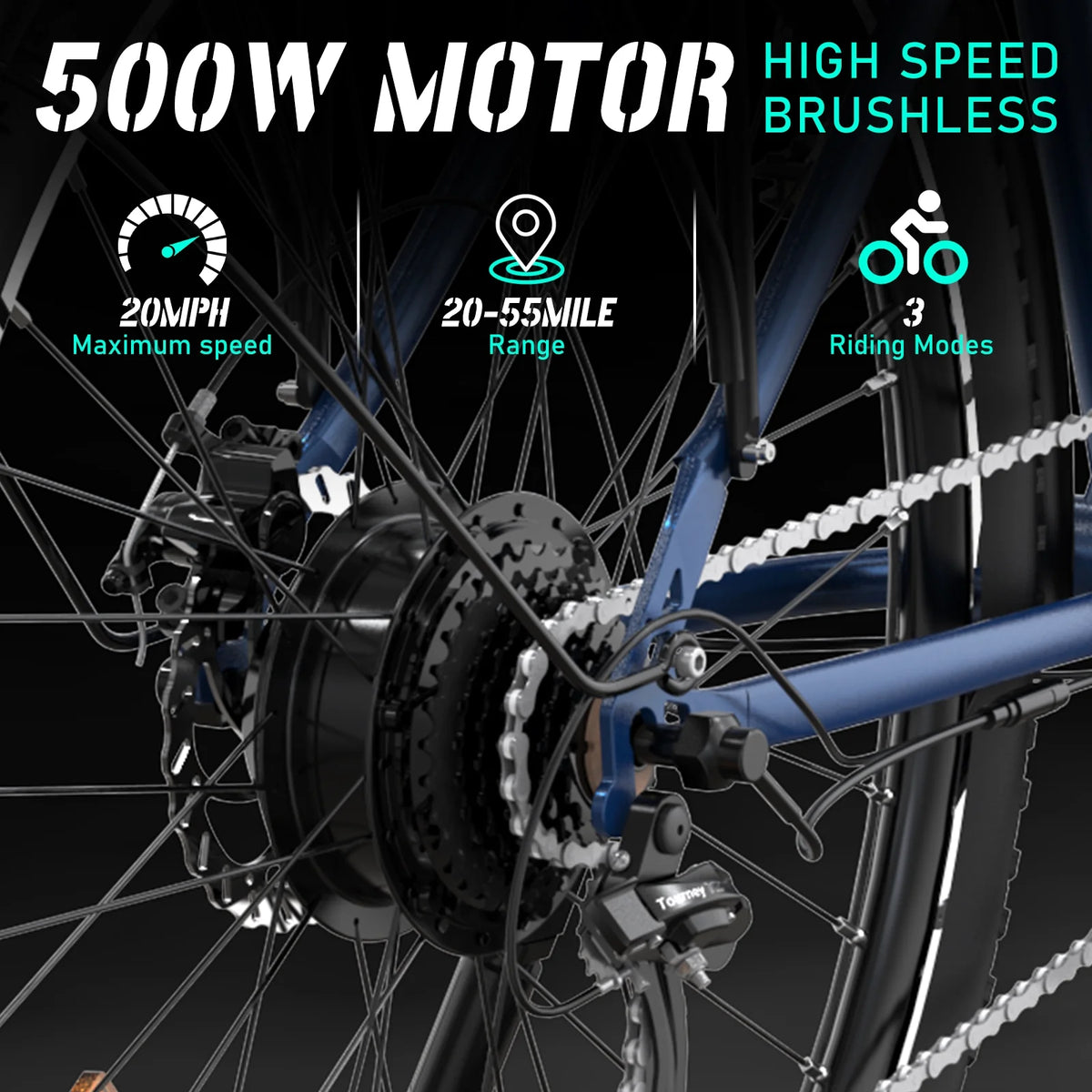 500W Electric Bike 36V 12Ah 7 Speeds U6359