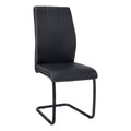 Black Leather-Look Metal Dining Chair 2pcs L24041