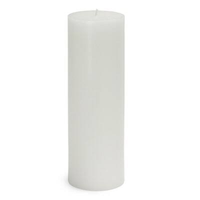 White Unscented Paraffin Pillar Candle W617