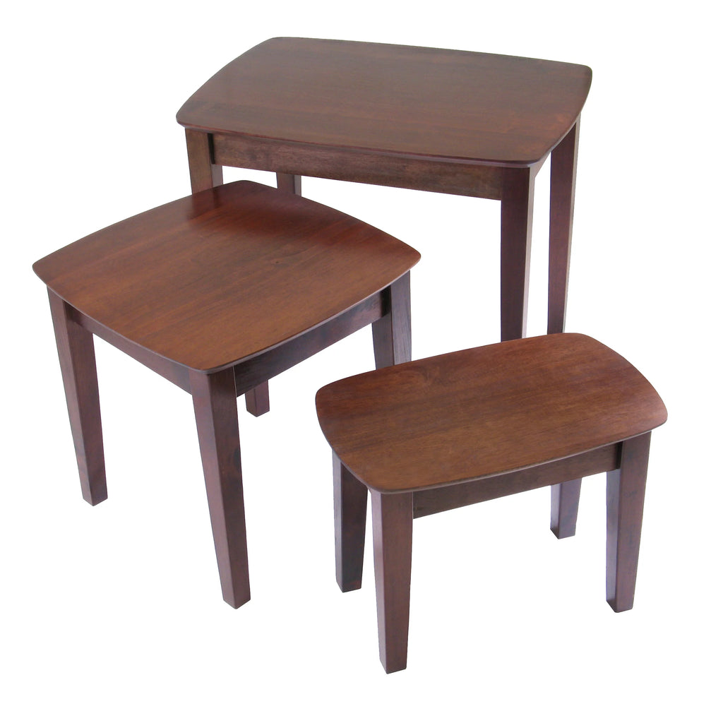 3-Pc Walnut Finish Nesting Table Set X90810
