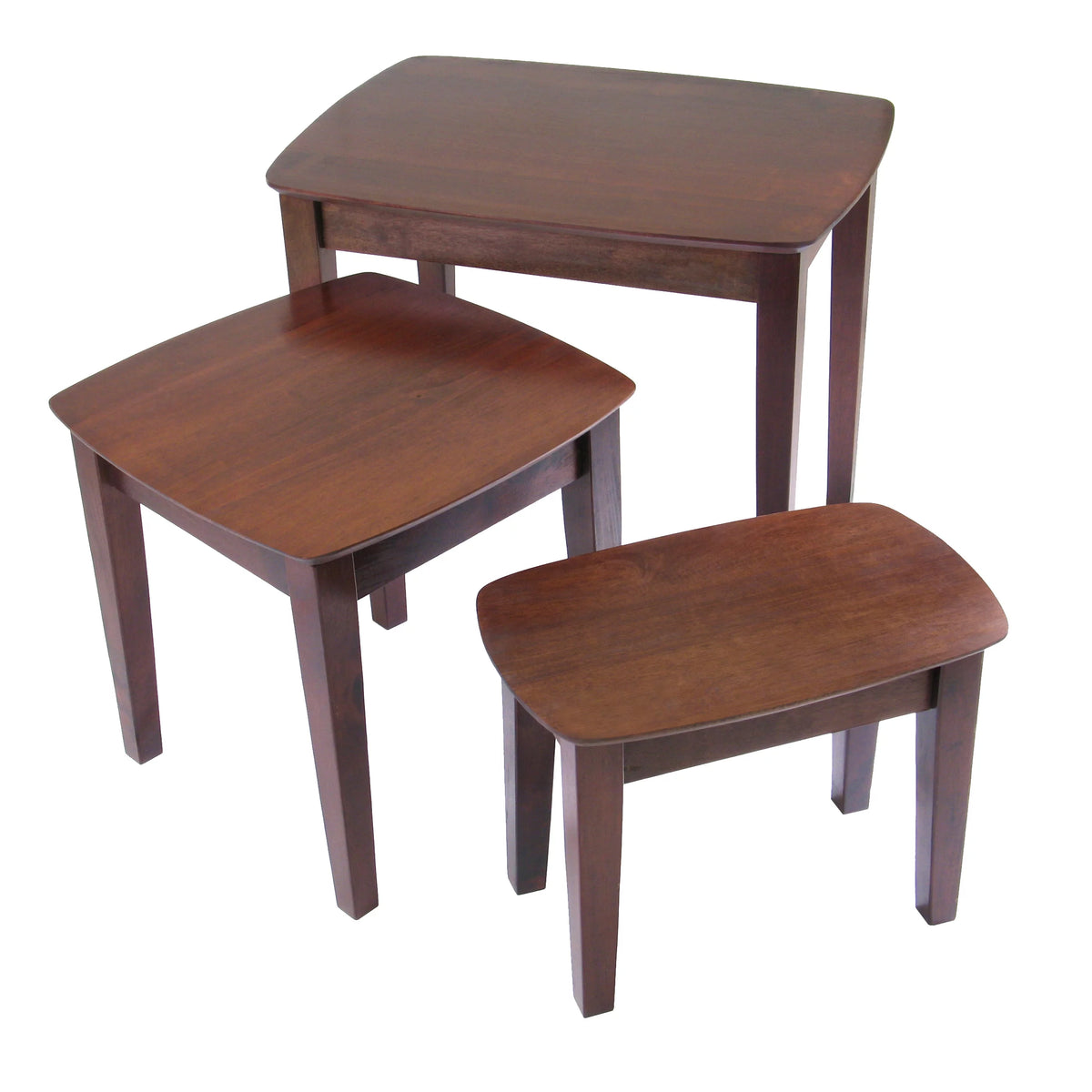 3-Pc Walnut Finish Nesting Table Set X90810