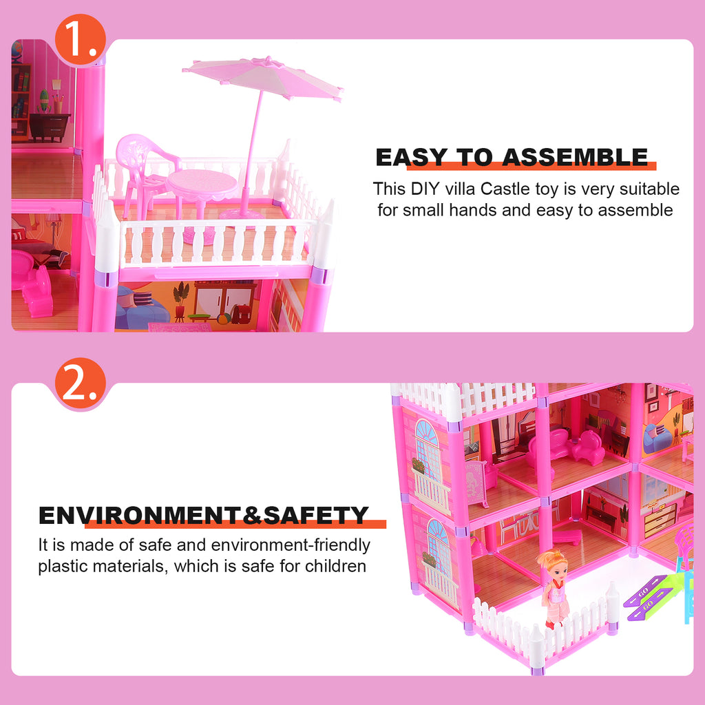 Pink Plastic Dollhouse Kit M4725