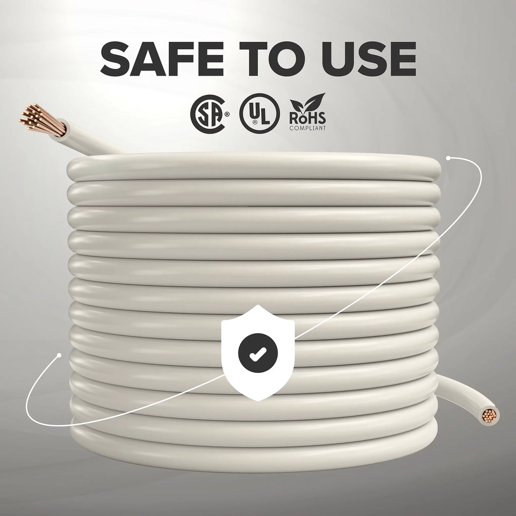 50 Feet 14 AWG White Insulated Stranded Copper THHN THWN Wire X38391