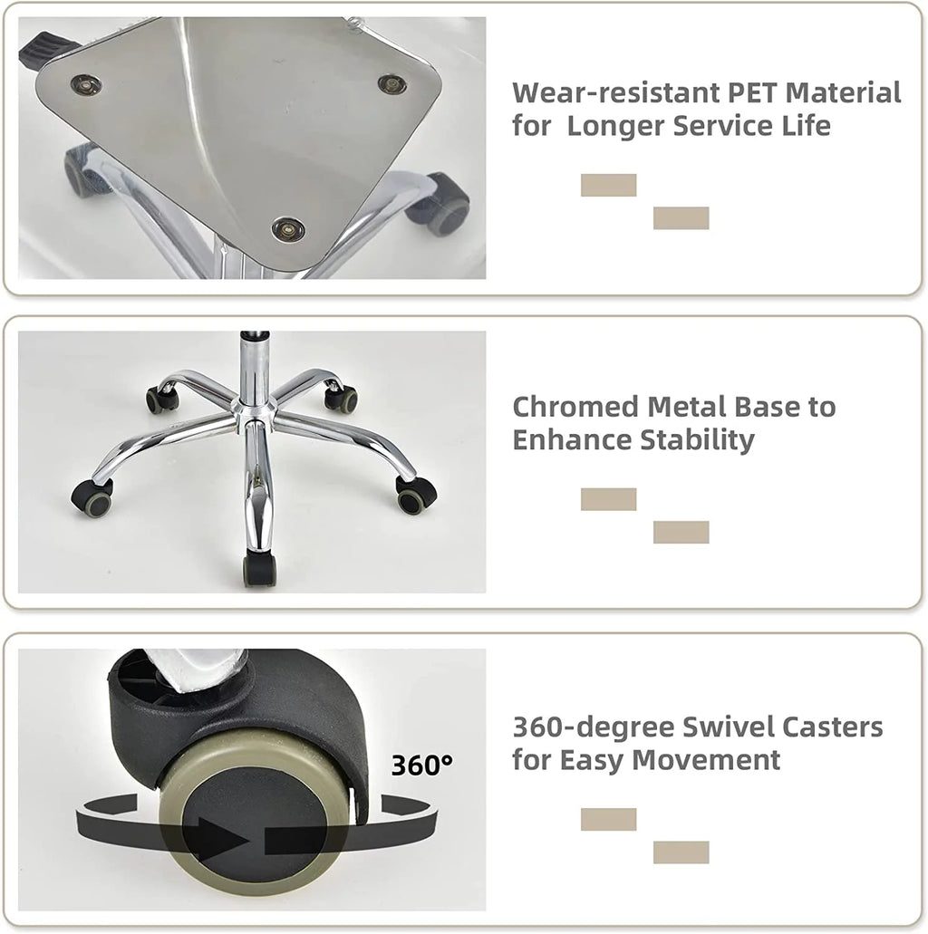 Acrylic Clear Armless Rolling Desk Chair Set of 2 F531202