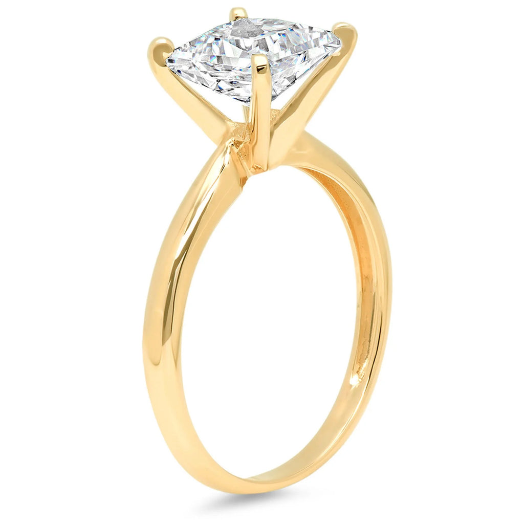 18K Yellow Gold Solitaire Engagement Ring size 3.5 J955