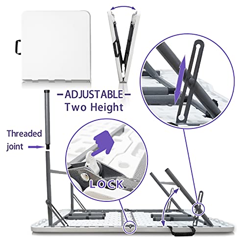 4ft Heavy Duty Portable Folding Plastic Table Z53401