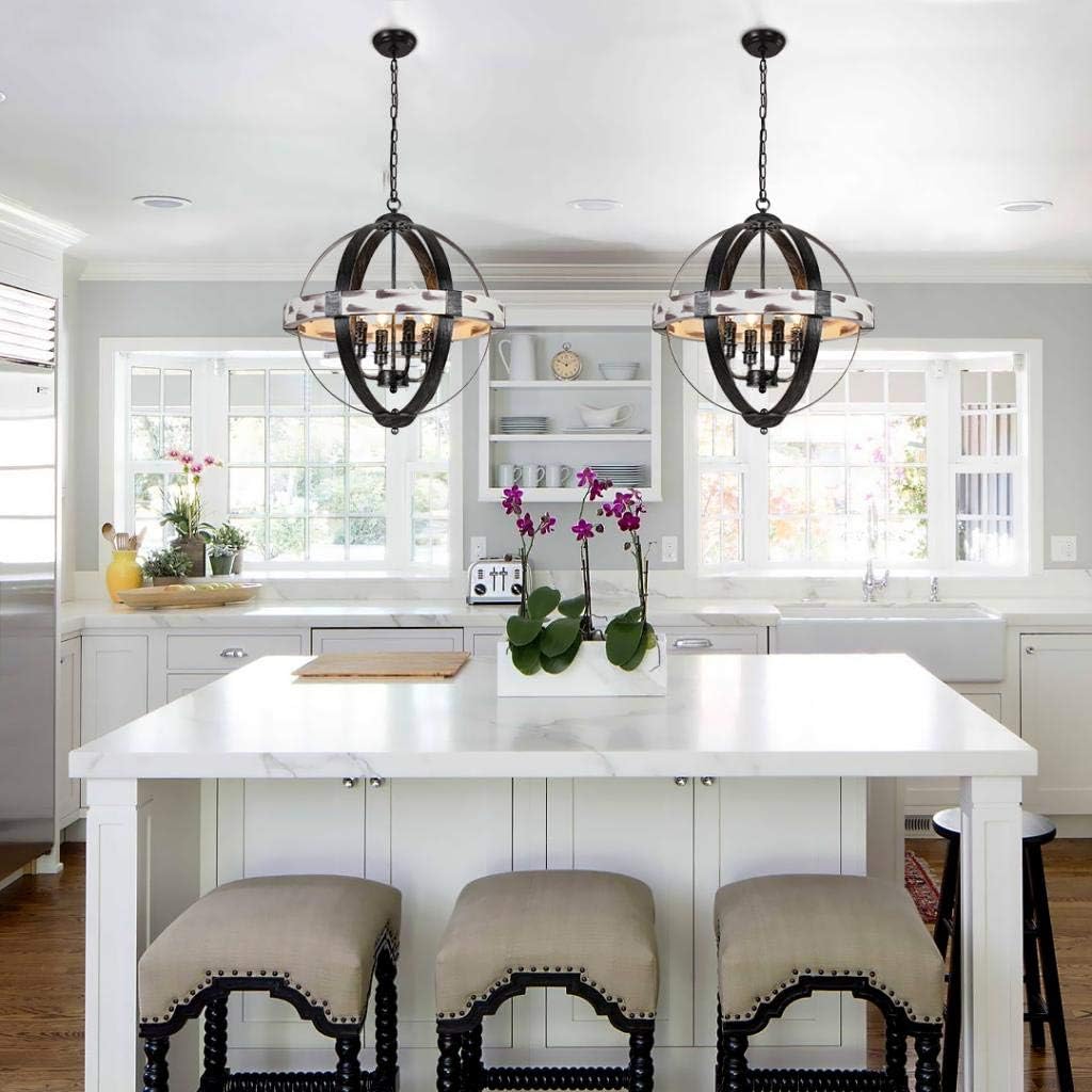 Black Wrought Iron 4 Light Chandelier T719