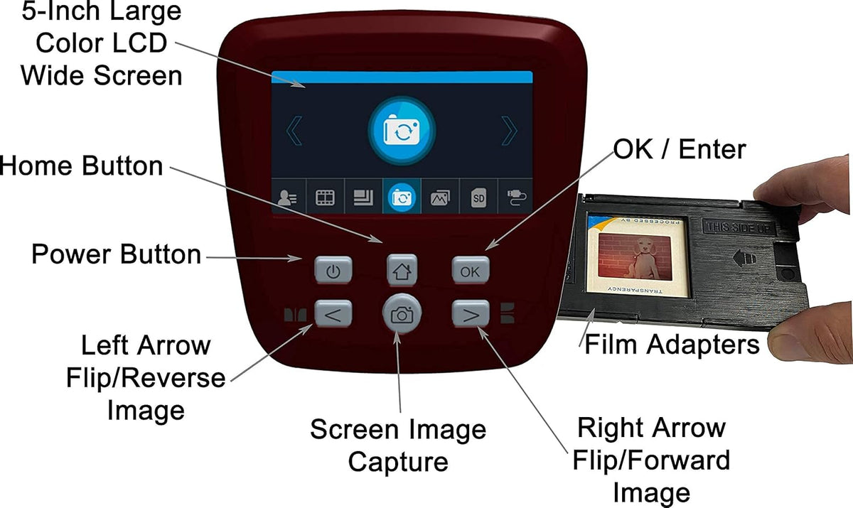 Film & Slide Scanner, 5 Screen, 22MP JPEG, 16GB SD Card G115520