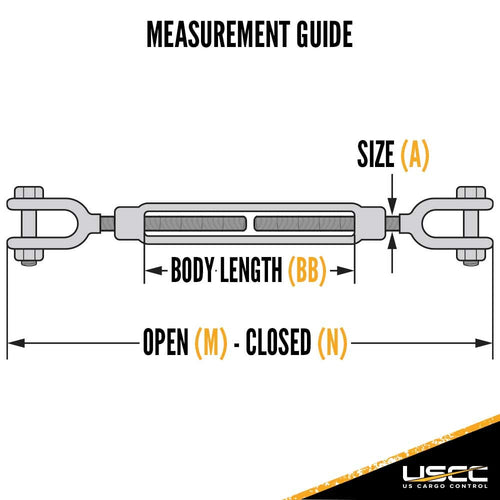 1/2 Inch x 12 Inches Galvanized Jaw and Jaw Turnbuckles P32997