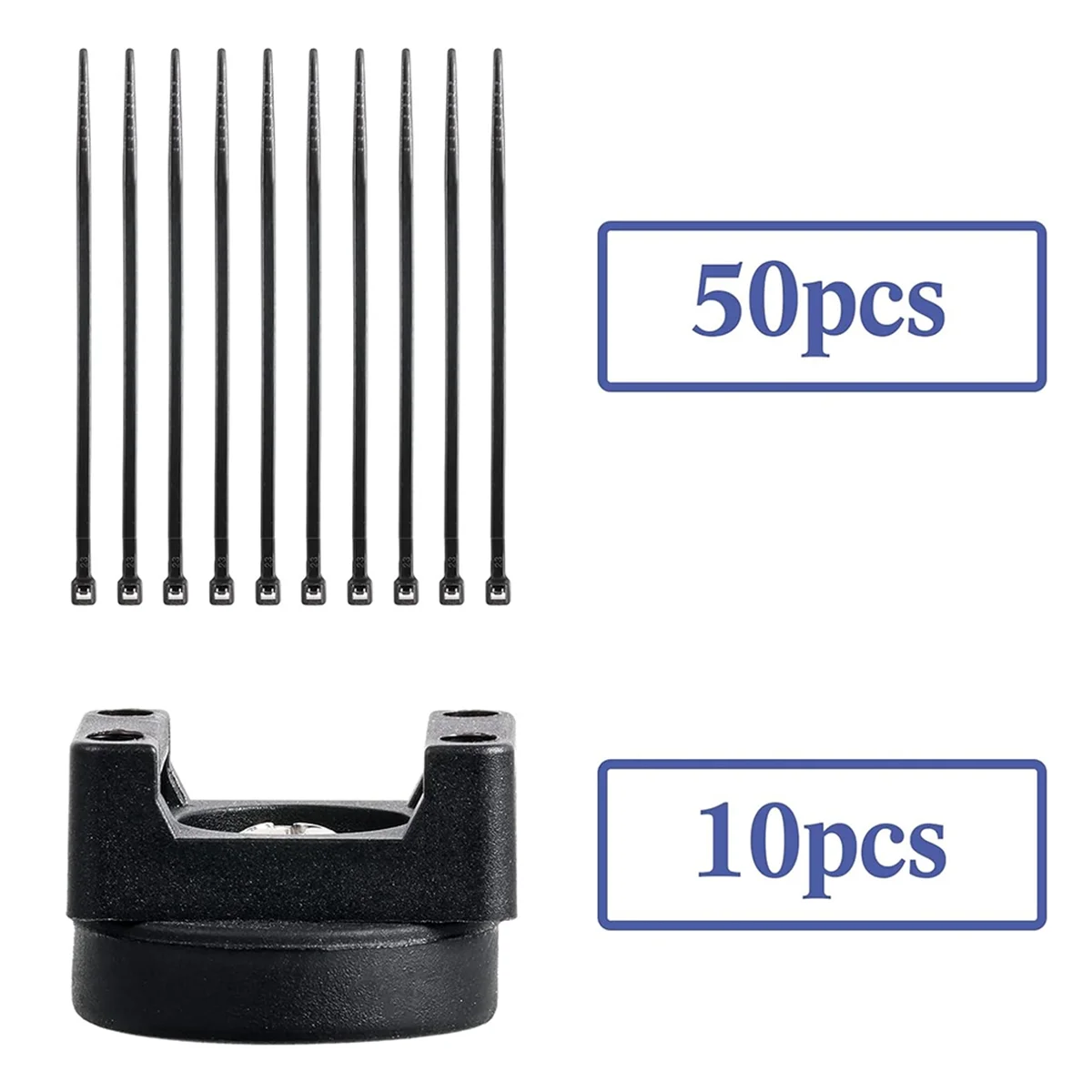 Black Magnetic Cable Holder with 10 Magnetic Bases and 50 Nylon Zip Ties X57437