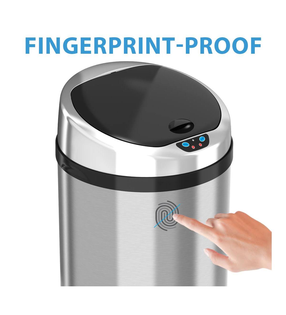 8 Gal Touchless Stainless Steel Trash Can L261