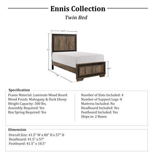 Twin Two-Tone Panel Bed L446929