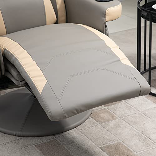 Manual Recliner Armchair PU Leather with Adjustable Leg Rest R344