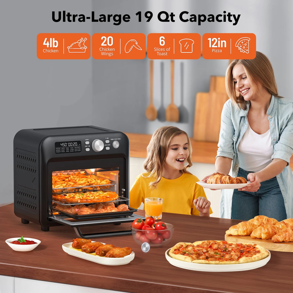 19 QT 15-in-1 Convection Toaster Oven with Child Lock A972