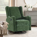 Green Chenille Swivel Glider Recliner P74656