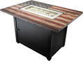 40,000 BTU Rectangular Patio Gas Fire Pit with White Fire Glass and Cover B734251