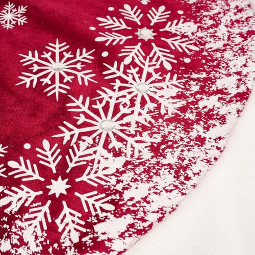 48 Inches Red Velvet Christmas Tree Skirt S79012
