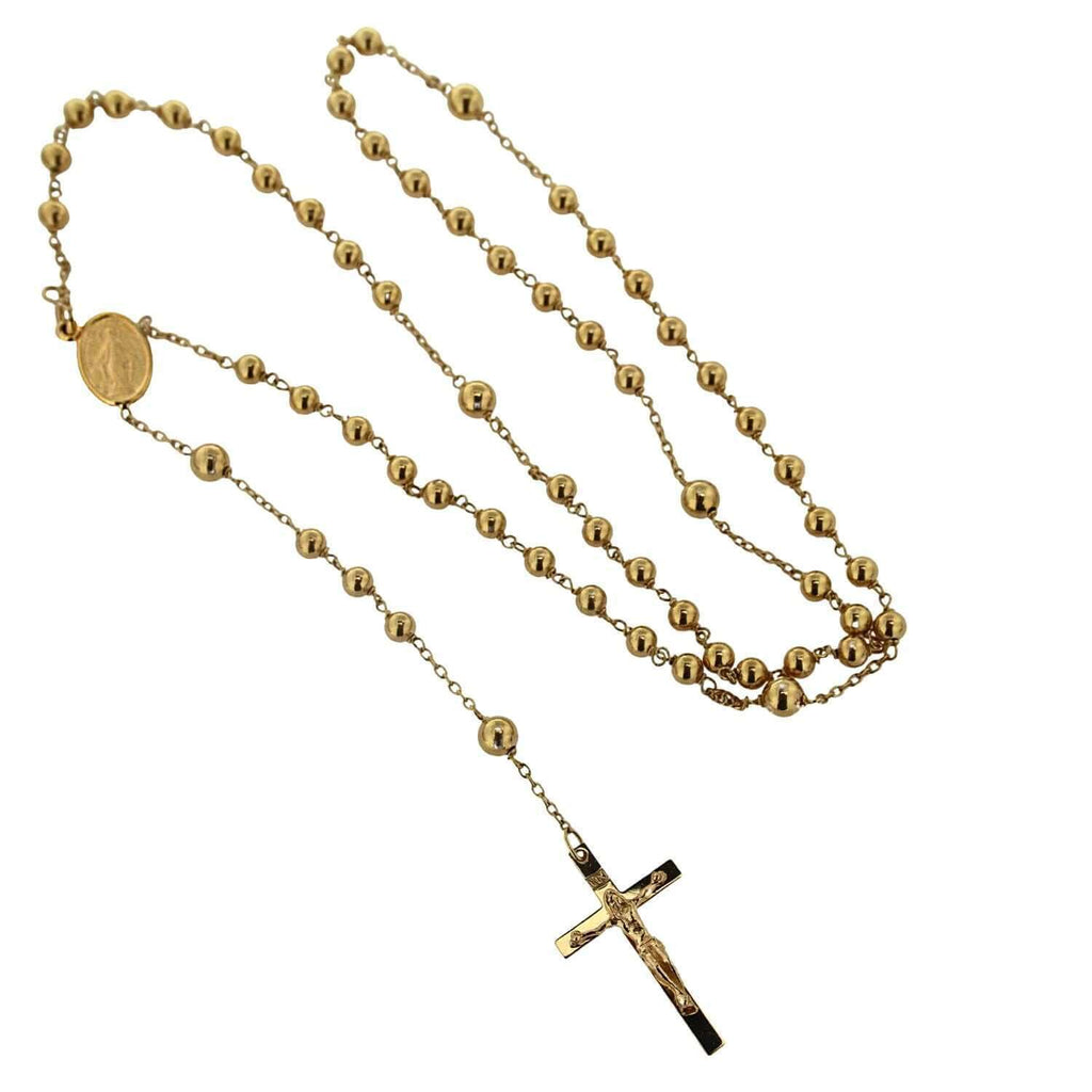 22 inches Solid Gold Rosary Necklace K815