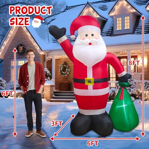 8 FT Inflatable Santa Claus with Gift Box X110109
