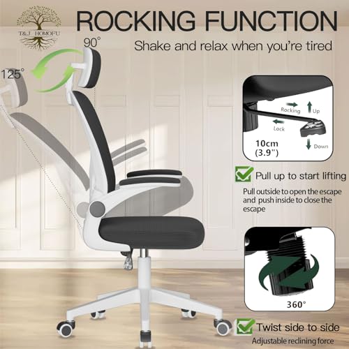 Black Mesh Ergonomic Desk Chair with Adjustable Backrest I5209