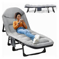 Grey Medium 70 in Foldable Camping Cot with Pillow H657458