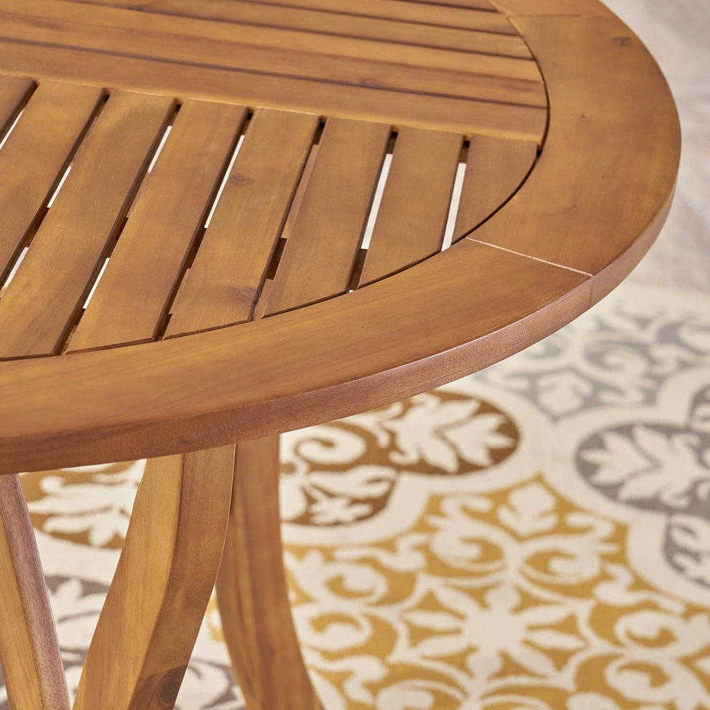 Round Acacia Wood Dining Table M318