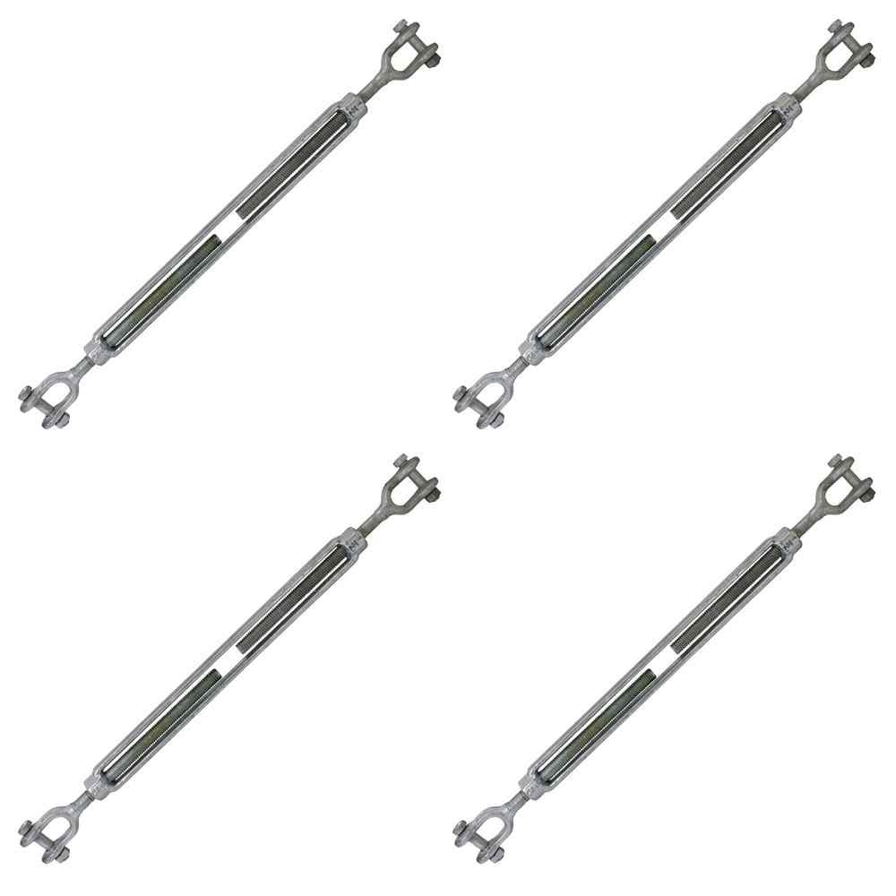 1/2 Inch x 12 Inches Galvanized Jaw and Jaw Turnbuckles P32997