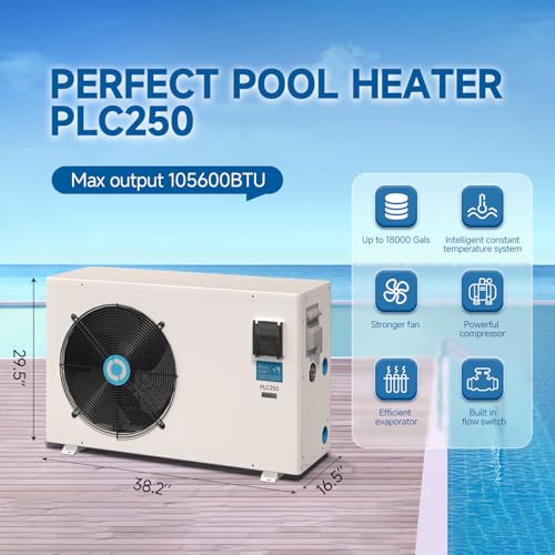 Swimming Pool Heat Pump, 37960BTU, 208~230V/60Hz G59785