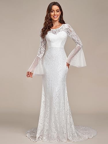 Sweetheart Illusion Neckline Lace Applique Bodycon Mermaid Wedding Dress O427