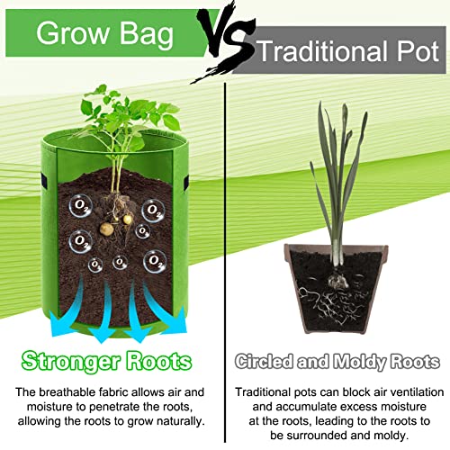 2 Pack 7 Gallon Potato Grow Bags with Handles and Access Flap Z675849